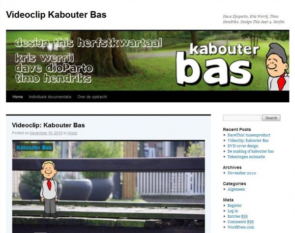 Videoclip Kabouter Bas - Dave Djoparto, Kris Werrij, Timo Hendriks. Design This Jaar 4. Herfst._1294700075624 Videoclip Kabouter Bas - Dave Djoparto, Kris Werrij, Timo Hendriks. Design This Jaar 4. Herfst.